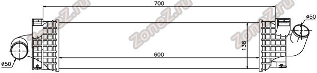 Радиатор интеркулера 1.6TDCi/1.8TDCi/2.0TDCi на Форд Си-Макс 2003-